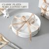 imageMALACASA 105 Inch Dinner Plates Set of 6 Porcelain Round Dessert ampamp Serving Plates Microwave ampamp Dishwasher Safe White Series REG