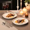 imageMALACASA 105 Inch Dinner Plates Set of 6 Porcelain Round Dessert ampamp Serving Plates Microwave ampamp Dishwasher Safe White Series REG