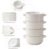 imageMALACASA 20oz Ceramic Soup Bowls with Handles Set of 4  Oven ampamp Microwave Safe French Onion Soup Bowls Unique Embossed Patterns Dishwasher Safe for Soups Stews ampamp Desserts Series LYDIA
