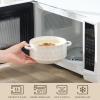 imageMALACASA 20oz Ceramic Soup Bowls with Handles Set of 4  Oven ampamp Microwave Safe French Onion Soup Bowls Unique Embossed Patterns Dishwasher Safe for Soups Stews ampamp Desserts Series LYDIA