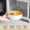 imageMALACASA 24 OZ Cereal Bowls Porcelain Soup Oatmeal Bowls Set of 6 Kitchen Ceramic Serving Bowl Dishwasher Microwave Oven Safe White Series LUNAIvory WhiteBlack Rim