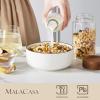 imageMALACASA 24 OZ Cereal Bowls Porcelain Soup Oatmeal Bowls Set of 6 Kitchen Ceramic Serving Bowl Dishwasher Microwave Oven Safe White Series LUNAIvory WhiteBlack Rim