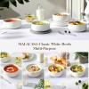imageMALACASA 24 OZ Cereal Bowls Porcelain Soup Oatmeal Bowls Set of 6 Kitchen Ceramic Serving Bowl Dishwasher Microwave Oven Safe White Series LUNAIvory White