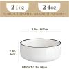 imageMALACASA 24 OZ Cereal Bowls Porcelain Soup Oatmeal Bowls Set of 6 Kitchen Ceramic Serving Bowl Dishwasher Microwave Oven Safe White Series LUNAIvory WhiteBlack Rim