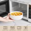 imageMALACASA 24 OZ Cereal Bowls Porcelain Soup Oatmeal Bowls Set of 6 Kitchen Ceramic Serving Bowl Dishwasher Microwave Oven Safe White Series LUNAIvory White