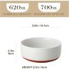 imageMALACASA 24 OZ Cereal Bowls Porcelain Soup Oatmeal Bowls Set of 6 Kitchen Ceramic Serving Bowl Dishwasher Microwave Oven Safe White Series LUNAKhaki White