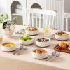 imageMALACASA 24 OZ Cereal Bowls Porcelain Soup Oatmeal Bowls Set of 6 Kitchen Ceramic Serving Bowl Dishwasher Microwave Oven Safe White Series LUNAKhaki White