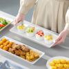 imageMALACASA 3 Tier Serving Trays for Party Porcelain Serving Platters and Trays 12 Inch Tiered Tray Stand Fruit Tray Trays for Serving Food White Dessert Stand with Collapsible Sturdier Metal RackWhite Gold
