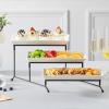 imageMALACASA 3 Tier Serving Trays for Party Porcelain Serving Platters and Trays 12 Inch Tiered Tray Stand Fruit Tray Trays for Serving Food White Dessert Stand with Collapsible Sturdier Metal RackWhite