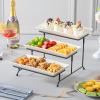 imageMALACASA 3 Tier Serving Trays for Party Porcelain Serving Platters and Trays 12 Inch Tiered Tray Stand Fruit Tray Trays for Serving Food White Dessert Stand with Collapsible Sturdier Metal RackWhite