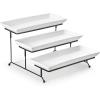 imageMALACASA 3 Tier Serving Trays for Party Porcelain Serving Platters and Trays 12 Inch Tiered Tray Stand Fruit Tray Trays for Serving Food White Dessert Stand with Collapsible Sturdier Metal RackWhite