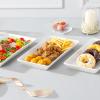 imageMALACASA 3 Tier Serving Trays for Party Porcelain Serving Platters and Trays 12 Inch Tiered Tray Stand Fruit Tray Trays for Serving Food White Dessert Stand with Collapsible Sturdier Metal RackWhite Gold