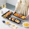 imageMALACASA 3 Tier Serving Trays for Party Porcelain Serving Platters and Trays 12 Inch Tiered Tray Stand Fruit Tray Trays for Serving Food White Dessert Stand with Collapsible Sturdier Metal RackBlack Gold