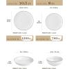 imageMALACASA 30Piece Gourmet Porcelain Dinnerware Sets Modern White Round Dish Set for 6  Premium Serving Plates and Bowls Sets for Dessert Salad Soup Pasta  Series AMELIAAMELIABlack Rim