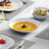 imageMALACASA 30Piece Gourmet Porcelain Dinnerware Sets Modern White Round Dish Set for 6  Premium Serving Plates and Bowls Sets for Dessert Salad Soup Pasta  Series AMELIAELISASilver Rim