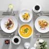 imageMALACASA 30Piece Gourmet Porcelain Dinnerware Sets Modern White Round Dish Set for 6  Premium Serving Plates and Bowls Sets for Dessert Salad Soup Pasta  Series AMELIAAMELIA
