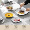 imageMALACASA 30Piece Gourmet Porcelain Dinnerware Sets Modern White Round Dish Set for 6  Premium Serving Plates and Bowls Sets for Dessert Salad Soup Pasta  Series AMELIAELISASilver Rim