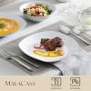 imageMALACASA 30Piece Gourmet Porcelain Dinnerware Sets Modern White Round Dish Set for 6  Premium Serving Plates and Bowls Sets for Dessert Salad Soup Pasta  Series AMELIAELISABlack Rim
