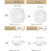 imageMALACASA 30Piece Gourmet Porcelain Dinnerware Sets Modern White Round Dish Set for 6  Premium Serving Plates and Bowls Sets for Dessert Salad Soup Pasta  Series AMELIAELISABlack Rim