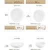 imageMALACASA 30Piece Gourmet Porcelain Dinnerware Sets Modern White Round Dish Set for 6  Premium Serving Plates and Bowls Sets for Dessert Salad Soup Pasta  Series AMELIAAMELIA White
