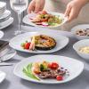 imageMALACASA 30Piece Gourmet Porcelain Dinnerware Sets Modern White Round Dish Set for 6  Premium Serving Plates and Bowls Sets for Dessert Salad Soup Pasta  Series AMELIAELISA
