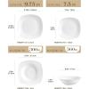 imageMALACASA 30Piece Gourmet Porcelain Dinnerware Sets Modern White Round Dish Set for 6  Premium Serving Plates and Bowls Sets for Dessert Salad Soup Pasta  Series AMELIAELISA