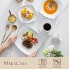 imageMALACASA 30Piece Gourmet Porcelain Dinnerware Sets Modern White Round Dish Set for 6  Premium Serving Plates and Bowls Sets for Dessert Salad Soup Pasta  Series AMELIAJULIA