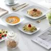 imageMALACASA 30Piece Gourmet Porcelain Dinnerware Sets Modern White Round Dish Set for 6  Premium Serving Plates and Bowls Sets for Dessert Salad Soup Pasta  Series AMELIAJULIA
