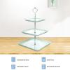 imageMALACASA 3Tier Cupcake Tower Stand Porcelain Square Dessert Stand Plate Snacks Tray Cheese Service Plates Cupcake Stand GreenLight Green