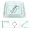 imageMALACASA 3Tier Cupcake Tower Stand Porcelain Square Dessert Stand Plate Snacks Tray Cheese Service Plates Cupcake Stand GreenLight Green