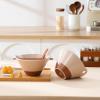 imageMALACASA 42 oz Ceramic Ramen Bowl Set with Wooden Spoon ampamp Chopsticks Japanese Style Soup Bowls for Ramen Pho Noodles  Set of 2 Microwave ampamp Dishwasher Safe Series TARA Brown and KhakiPink and Khaki