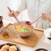 imageMALACASA 42 oz Ceramic Ramen Bowl Set with Wooden Spoon ampamp Chopsticks Japanese Style Soup Bowls for Ramen Pho Noodles  Set of 2 Microwave ampamp Dishwasher Safe Series TARA Brown and KhakiPink and Khaki