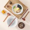 imageMALACASA 42 oz Ceramic Ramen Bowl Set with Wooden Spoon ampamp Chopsticks Japanese Style Soup Bowls for Ramen Pho Noodles  Set of 2 Microwave ampamp Dishwasher Safe Series TARA Brown and KhakiGray and Khaki