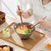 imageMALACASA 42 oz Ceramic Ramen Bowl Set with Wooden Spoon ampamp Chopsticks Japanese Style Soup Bowls for Ramen Pho Noodles  Set of 2 Microwave ampamp Dishwasher Safe Series TARA Brown and KhakiBrown and Khaki