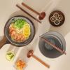 imageMALACASA 42 oz Ceramic Ramen Bowl Set with Wooden Spoon ampamp Chopsticks Japanese Style Soup Bowls for Ramen Pho Noodles  Set of 2 Microwave ampamp Dishwasher Safe Series TARA Brown and KhakiBrown and Khaki