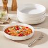 imageMALACASA 48 OZ Pasta Bowls Set of 4 Large Salad Serving Bowls for Kitchen Ceramic Soup Bowls Pasta Plates for Dinner Microwave Dishwasher Safe Khaki WhiteSeries TARAKhaki White