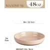 imageMALACASA 48 OZ Pasta Bowls Set of 4 Large Salad Serving Bowls for Kitchen Ceramic Soup Bowls Pasta Plates for Dinner Microwave Dishwasher Safe Khaki WhiteSeries TARAMulticolor