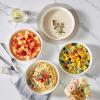 imageMALACASA 48 OZ Pasta Bowls Set of 4 Large Salad Serving Bowls for Kitchen Ceramic Soup Bowls Pasta Plates for Dinner Microwave Dishwasher Safe Khaki WhiteSeries TARAWhite
