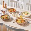 imageMALACASA 48 OZ Pasta Bowls Set of 4 Large Salad Serving Bowls for Kitchen Ceramic Soup Bowls Pasta Plates for Dinner Microwave Dishwasher Safe Khaki WhiteSeries TARAMulticolor