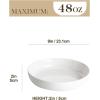 imageMALACASA 48 OZ Pasta Bowls Set of 4 Large Salad Serving Bowls for Kitchen Ceramic Soup Bowls Pasta Plates for Dinner Microwave Dishwasher Safe Khaki WhiteSeries TARAWhite