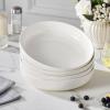 imageMALACASA 48 OZ Pasta Bowls Set of 4 Large Salad Serving Bowls for Kitchen Ceramic Soup Bowls Pasta Plates for Dinner Microwave Dishwasher Safe Khaki WhiteSeries TARAWhite