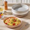imageMALACASA 48 OZ Pasta Bowls Set of 4 Large Salad Serving Bowls for Kitchen Ceramic Soup Bowls Pasta Plates for Dinner Microwave Dishwasher Safe Khaki WhiteSeries TARAMulticolor