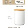 imageMALACASA 70 FL OZ Kitchen Sugar and Flour Container Cookie Porcelain Jar with Airtight Wooden Lid Utensil Holder Large Food Storage Canister for Coffee Tea Cereal Nut Candy Treat