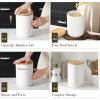 imageMALACASA 70 FL OZ Kitchen Sugar and Flour Container Cookie Porcelain Jar with Airtight Wooden Lid Utensil Holder Large Food Storage Canister for Coffee Tea Cereal Nut Candy Treat
