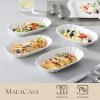 imageMALACASA 78 inch Rectangle Appetizer Plates Porcelain Small Salad Plates Set of 6 White Dessert Plates Side Dishes Mini Serving Trays for Appetizers Snacks Dishwasher ampamp Microwave Safe