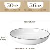 imageMALACASA 885quot Large Pasta Bowls 42 OZ White Salad Bowls Soup Bowls Porcelain Serving Bowls Set of 4 Ivory White ampamp Black Rim Microwave ampamp Dishwasher Safe Series REGULARIvory White Black Rim