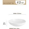 imageMALACASA 885quot Large Pasta Bowls 42 OZ White Salad Bowls Soup Bowls Porcelain Serving Bowls Set of 4 Ivory White ampamp Black Rim Microwave ampamp Dishwasher Safe Series REGULARIvory White