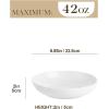 imageMALACASA 885quot Large Pasta Bowls 42 OZ White Salad Bowls Soup Bowls Porcelain Serving Bowls Set of 4 Ivory White ampamp Black Rim Microwave ampamp Dishwasher Safe Series REGULARIvory White