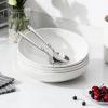 imageMALACASA 885quot Large Pasta Bowls 42 OZ White Salad Bowls Soup Bowls Porcelain Serving Bowls Set of 4 Ivory White ampamp Black Rim Microwave ampamp Dishwasher Safe Series REGULARIvory White