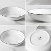 imageMALACASA 885quot Large Pasta Bowls 42 OZ White Salad Bowls Soup Bowls Porcelain Serving Bowls Set of 4 Ivory White ampamp Black Rim Microwave ampamp Dishwasher Safe Series REGULARIvory White Black Rim